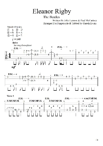 Tabs Gareth Evans - Eleanor Rigby – The Beatles