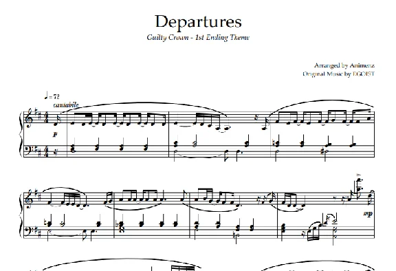 Sheet Animenz -  Departures - Guilty Crown ED1