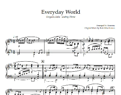 Sheet Animenz - Everyday World – Oregairu Zoku ED