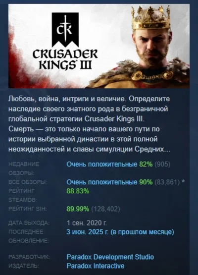 Crusader Kings III: Starter Edition STEAM GIFT РОССИЯ