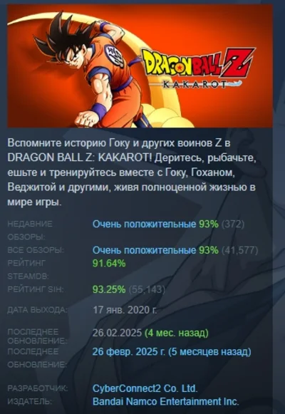 DRAGON BALL Z: KAKAROT Deluxe Edition STEAM РОССИЯ