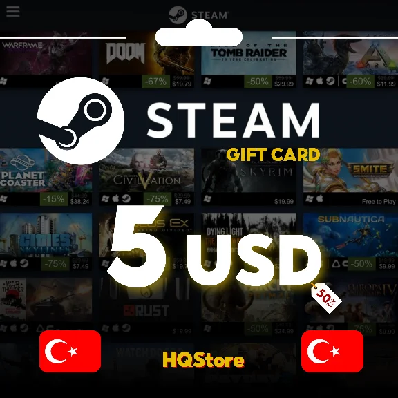 ⭐STEAM CÜZDAN HEDİYE KARTI 5$ TÜRKİYE KODU OTOMATİK