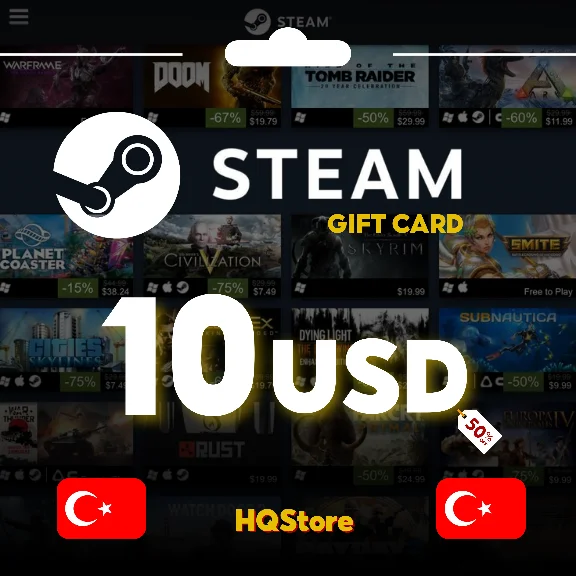 ⭐STEAM WALLET GIFT CARD 10$ TURKEY CODE AUTO