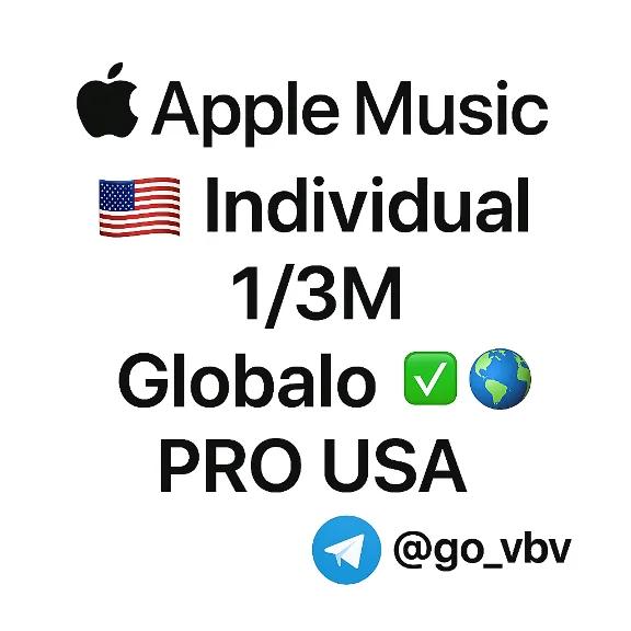 Apple Music 🇺🇸 – Individual | 1/3M | Global ✅🌍 PRO