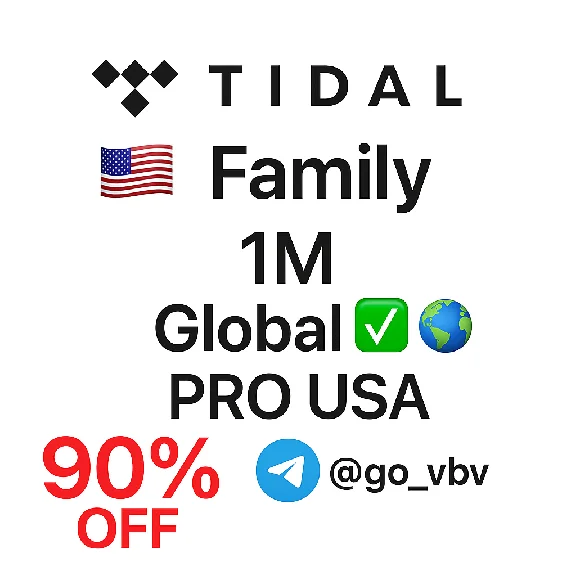 TIDAL 🇺🇸 – Family HiFi Plus | 1M | Global ✅🌍 PRO USA