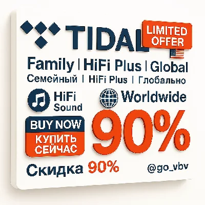 TIDAL 🇺🇸 – Family HiFi Plus | 1M | Global ✅🌍 PRO USA