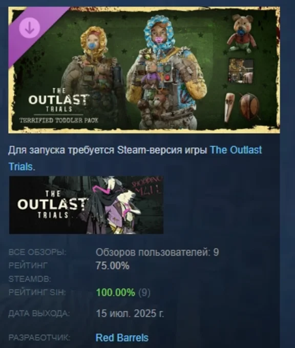 The Outlast Trials - Terrified Toddler Pack DLC STEAM