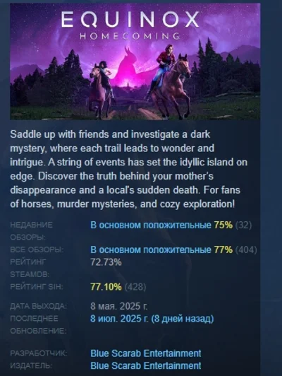 Equinox: Homecoming АВТОДОСТАВКА STEAM РОССИЯ