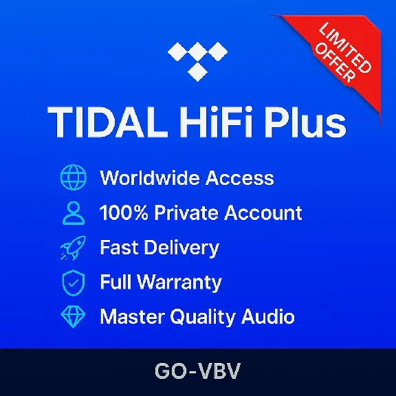 TIDAL 🇺🇸 – Individual HiFi Plus | 1M | Global ✅🌍 PRO