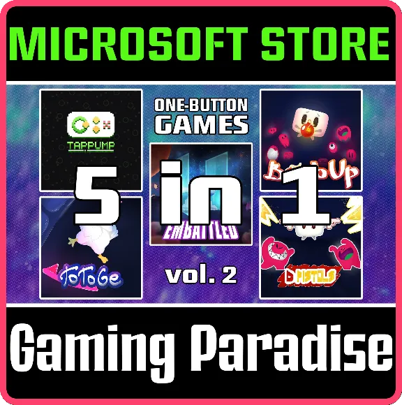 ONE BUTTON GAMES 5-IN-1 VOL. 2 (WINDOWS) PC (WIN) КЛЮЧ/