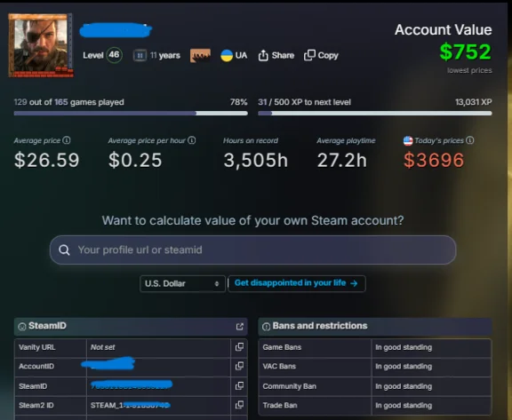 Steam Account | 170+ Games | Full Access + Prime csgo