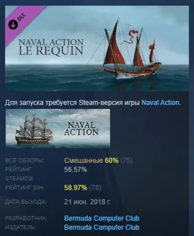 Naval Action - Le Requin  DLC STEAM GIFT РОССИЯ