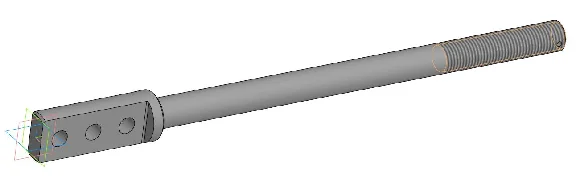 Working drawing and model (3D) of the part of the thrus