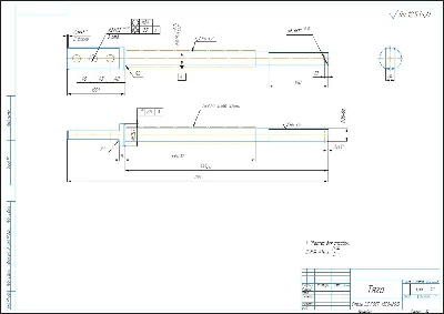 Working drawing and model (3D) of the part of the thrus