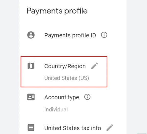 Google Play Store region changes