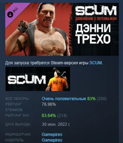 SCUM: Danny Trejo Character Pack 💎 DLC STEAM GIFT RU