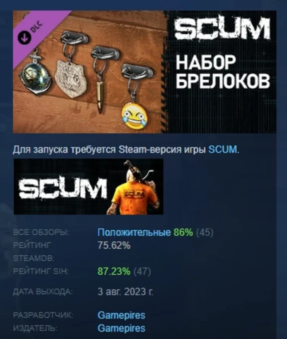 SCUM Charms pack 1 💎 DLC STEAM GIFT RUSSIA