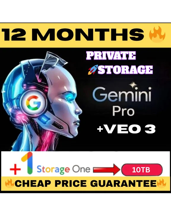Gemini Pro 5000/Veo 3 кредита в месяц 👉10ТБ 12 месяцев