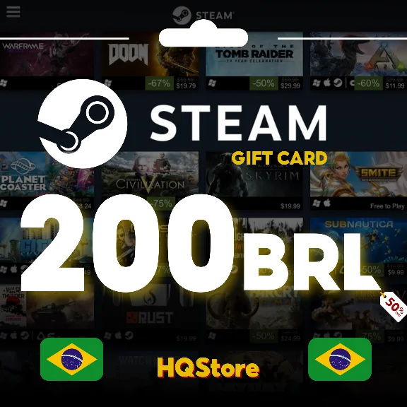 ⭐STEAM GIFT CARD 200 RBL BRAZIL AUTO BEST FEE