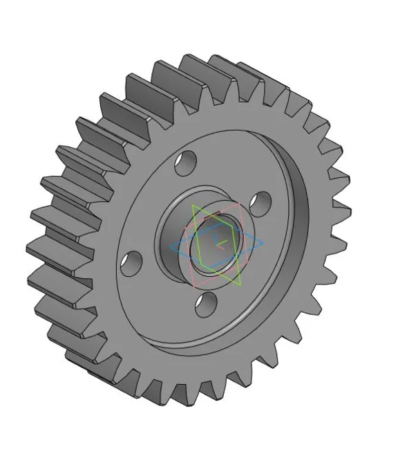 Drawing and 3D model of the part gear wheel m=8; z=30