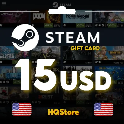 ⭐STEAM GIFT CARD 15 USD USA AUTO BEST FEE