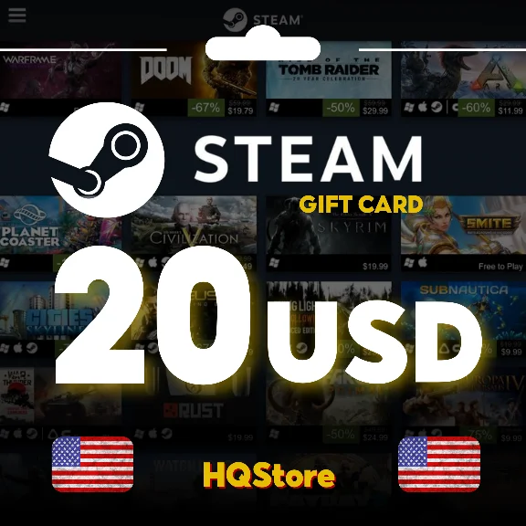 ⭐STEAM GIFT CARD 20 USD USA AUTO BEST FEE