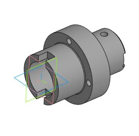 Drawing and 3D model of the cover part in the program K
