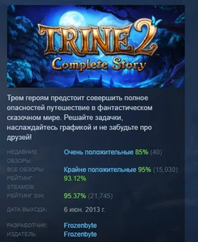 Trine 2: Complete Story STEAM KEY РФ+СНГ СТИМ ЛИЦЕНЗИЯ