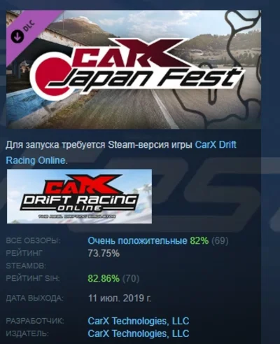 CarX Drift Racing Online - Japan Fest DLC STEAM РОССИЯ