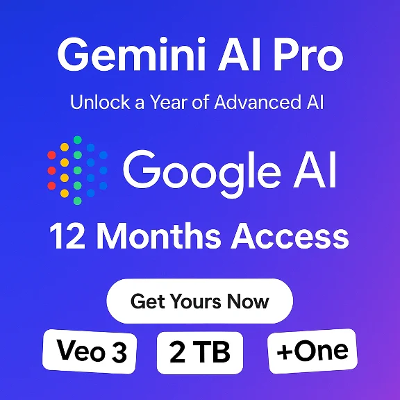 Google Gemini AI Pro + One 12 месяцев Veo 3 + 2TB Инст
