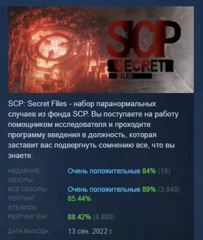SCP : Secret Files АВТОДОСТАВКА STEAM РОССИЯ