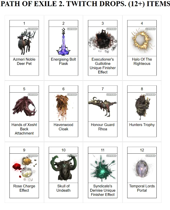🔥 Path of Exile 2 ✦ TWITCH DROPS ✦ SKINS ✦12+ ITEMS 🎁