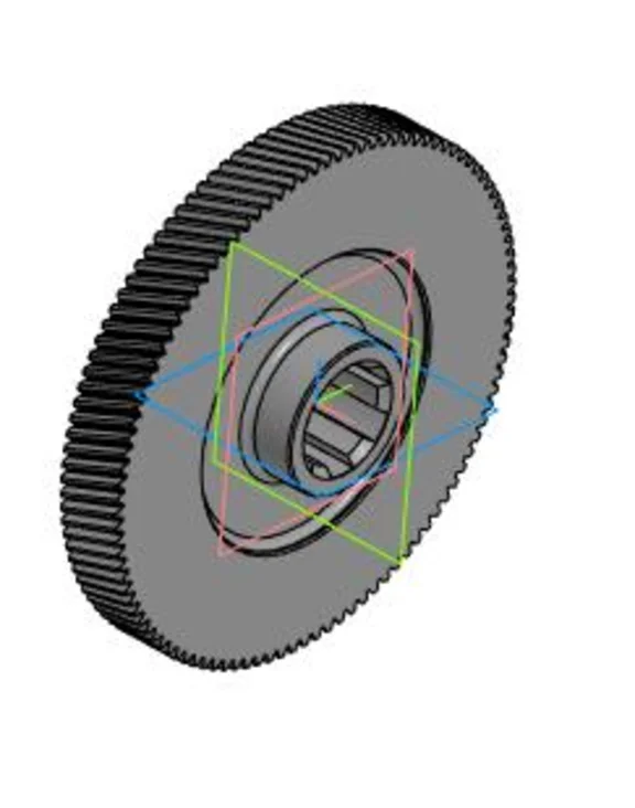 Drawing and 3D model of the part gear wheel (m=1; z=105
