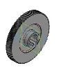 Drawing and 3D model of the part gear wheel (m=1; z=105