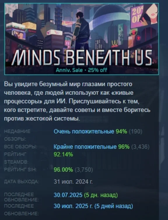 Minds Beneath Us АВТОДОСТАВКА STEAM GIFT РОССИЯ