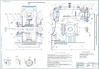 Drawing of a worm gearbox, detailing in a compass