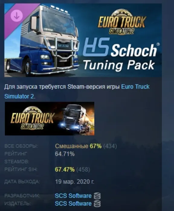 Euro Truck Simulator 2 - HS-Schoch Tuning Pack STEAM