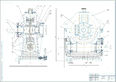Drawing of a worm gearbox in the program Kompas 3D