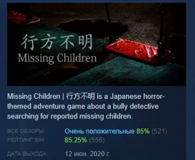 [Chilla´s Art] Missing Children  行方不明 STEAM GIFT РОССИЯ