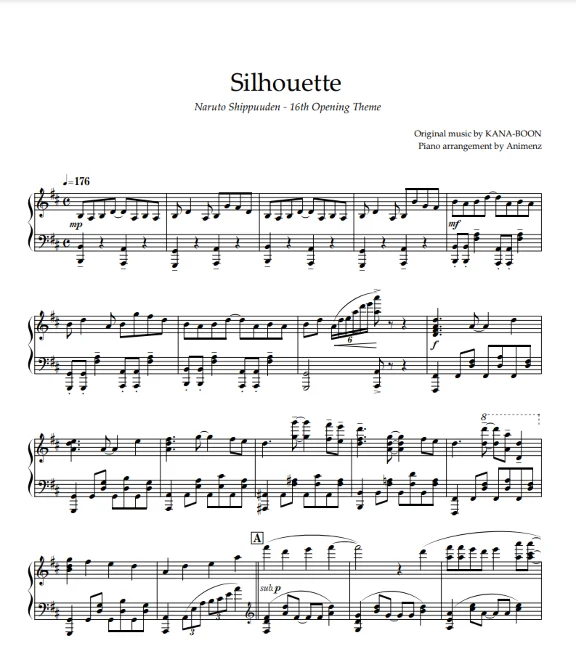 Sheet Animenz - Silhouette – Naruto Shippuden OP16