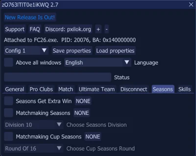 FC 26 Трейнер Чит Хак, Профи Клубы, ВЛ, Драфт