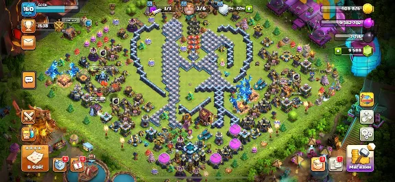 Clash Of Clans 14 TX, BH 10, 68/69/47/44/15, 9500 Гемов