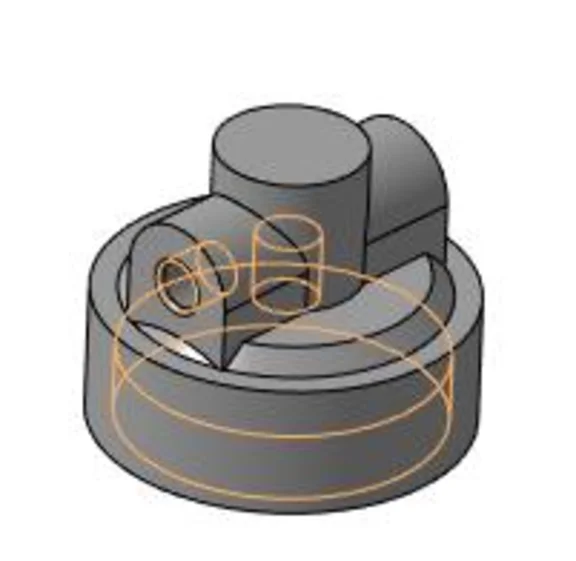 Drawing and 3D model of part 30.005 cover