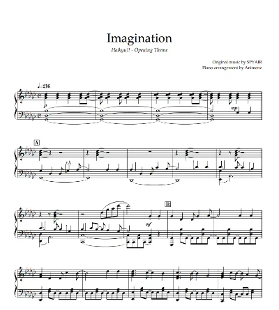 Ноты Animenz - Imagination – Haikyuu!! OP1