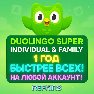 DUOLINGO SUPER 1 YEAR SUB INDIVIDUAL & FAMILY