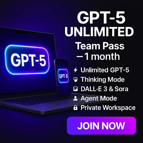 ChatGPT TEAM Plus |GPT-5 UNLIMITED| GPT-5 PRO | 1 MONTH