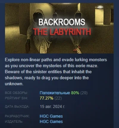 Backrooms: The Labyrinth АВТОДОСТАВКА STEAM РОССИЯ