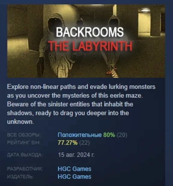 Backrooms: The Labyrinth АВТОДОСТАВКА STEAM РОССИЯ