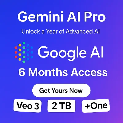 Google Gemini AI Pro + One + 6 Months VEO 3 + 2TB Auto