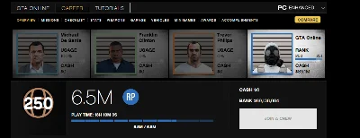 GTA 5 Online Enhanced Account • 89+ Mil$ 250 LVL + Mail